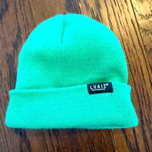 LVAIZ more than warm  unisex Adult Kelly green satiny Beanie Hat one size